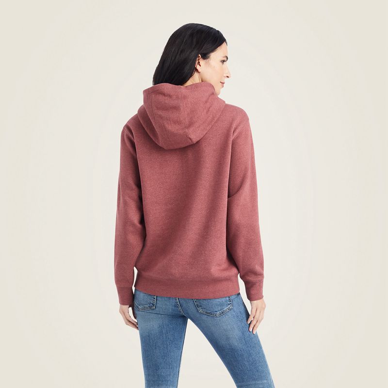 Ariat Real Usa Chest Logo Hoodie Sun-Dried Tomato Heather Femme | KOO-17978600