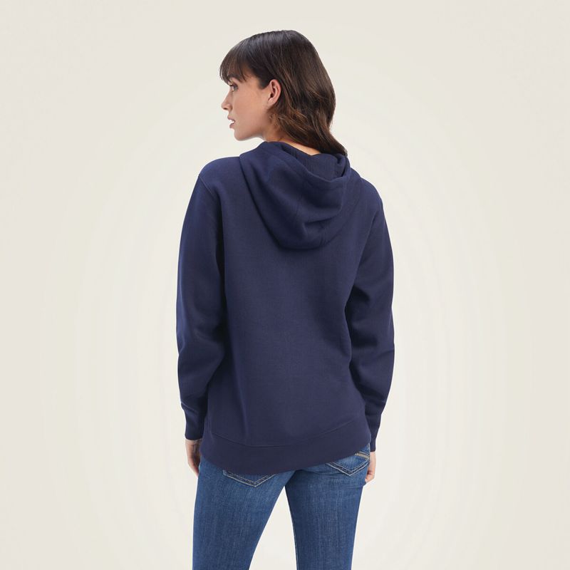 Ariat Real Shield Logo Hoodie Bleu Marine Femme | UYE-76387437