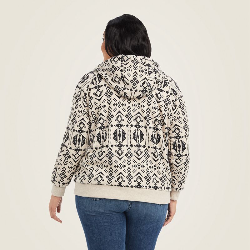 Ariat Real Sherpa Full Zip Hoodie Oaxaca Print Femme | ZAI-86151890