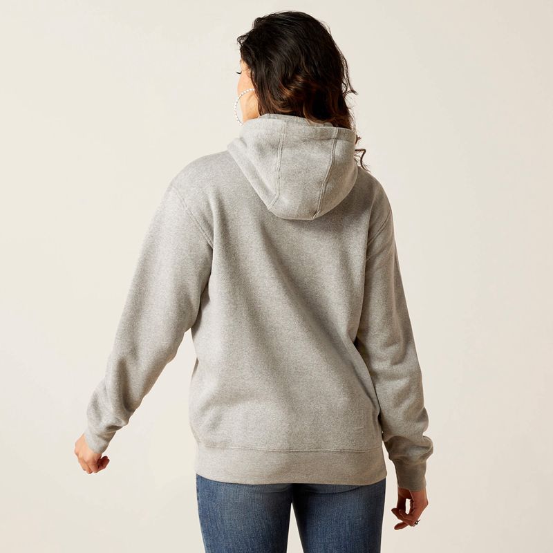 Ariat Real Grazing Hoodie Grise Femme | NBF-04963050