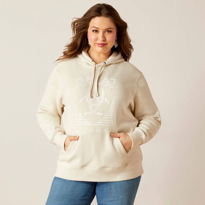 Ariat Real Fading Lines Hoodie Blanche Femme | TSG-96290546