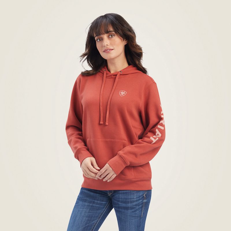 Ariat Real Classic Arm Logo Hoodie Bossa Nova Femme | AYM-20066286