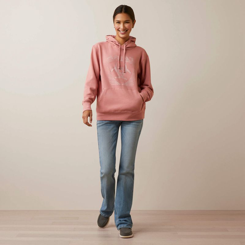 Ariat Real Fading Lines Hoodie Rose Femme | QMK-89474583