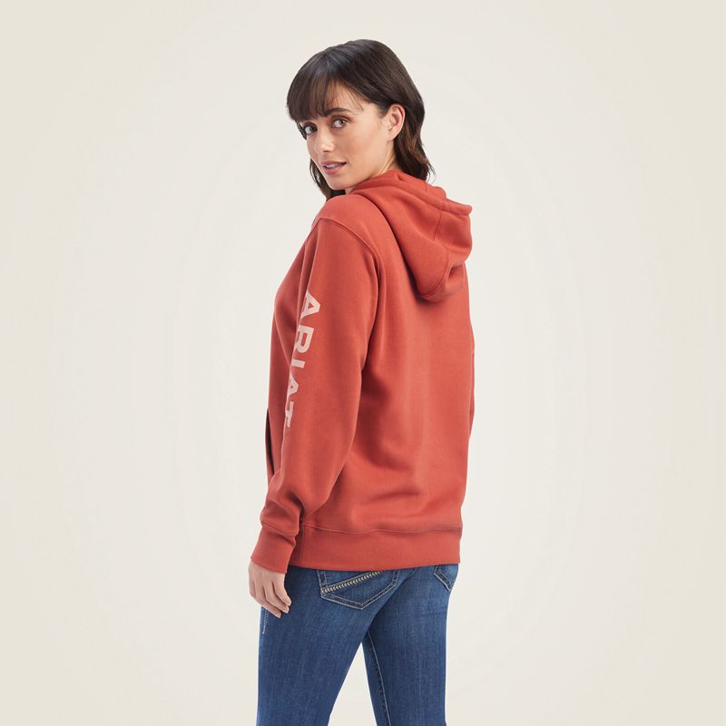 Ariat Real Classic Arm Logo Hoodie Bossa Nova Femme | AYM-20066286