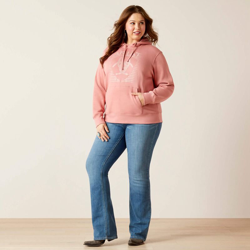 Ariat Real Fading Lines Hoodie Rose Femme | QMK-89474583