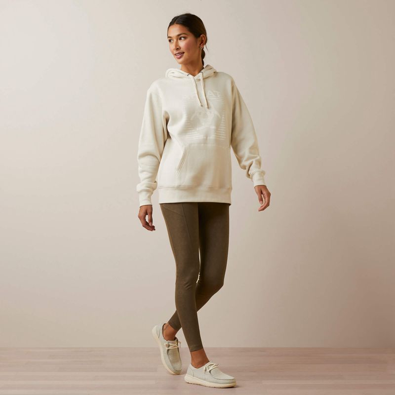 Ariat Real Fading Lines Hoodie Blanche Femme | TSG-96290546