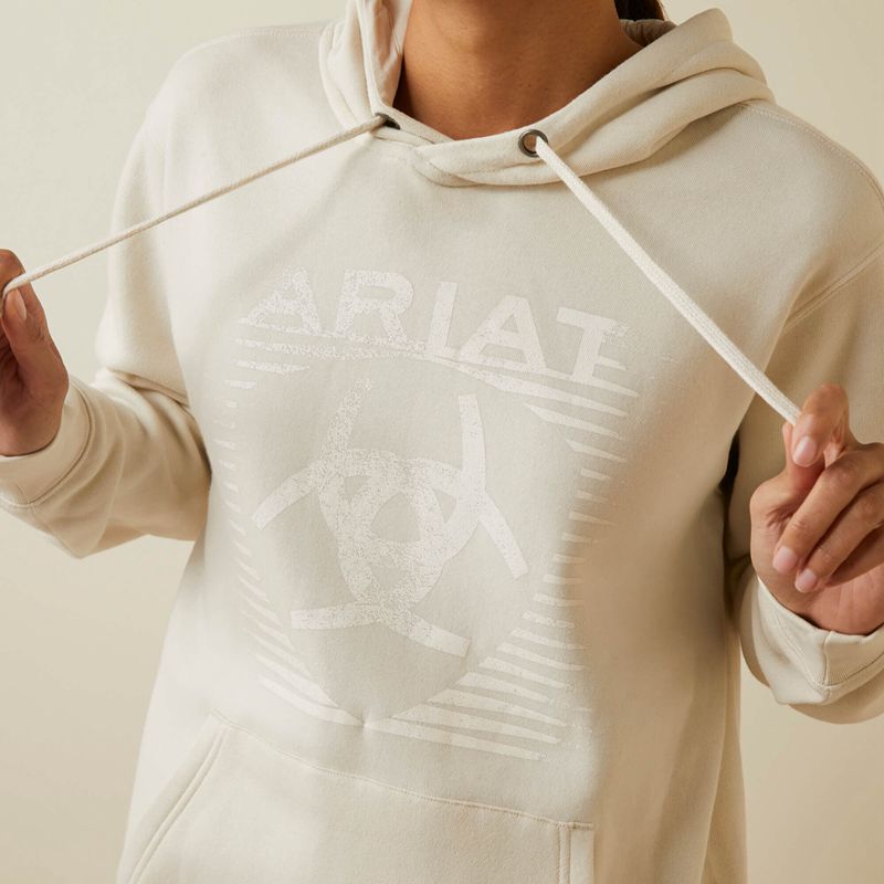 Ariat Real Fading Lines Hoodie Blanche Femme | TSG-96290546