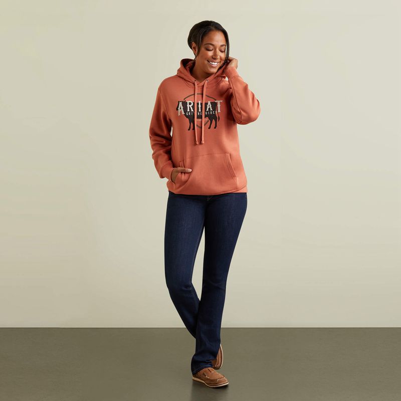 Ariat Real Branded Logo Hoodie Aragon Femme | NLH-04366776