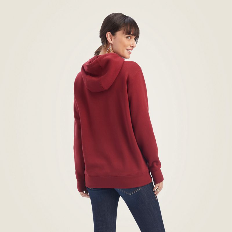 Ariat Real Beartooth Hoodie Rouge Femme | FXI-43531476