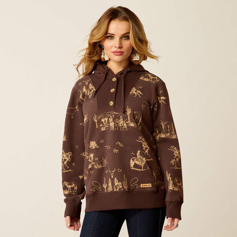 Ariat Ranchin Hoodie Ranchin Print Femme | MER-23370297