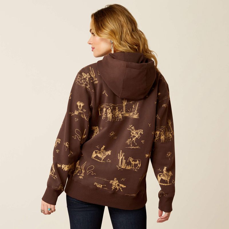 Ariat Ranchin Hoodie Ranchin Print Femme | MER-23370297