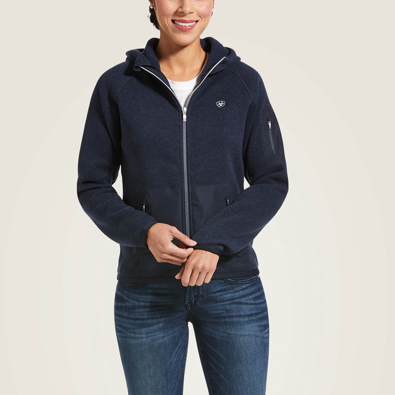 Ariat Polartec Flou Full Zip Hoodie Bleu Marine Femme | ZZQ-82075216