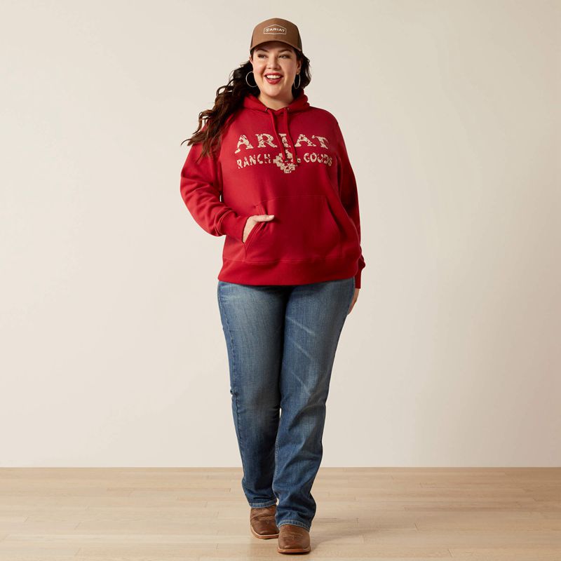 Ariat Ranch Goods Hoodie Rouge Femme | MNV-77292459