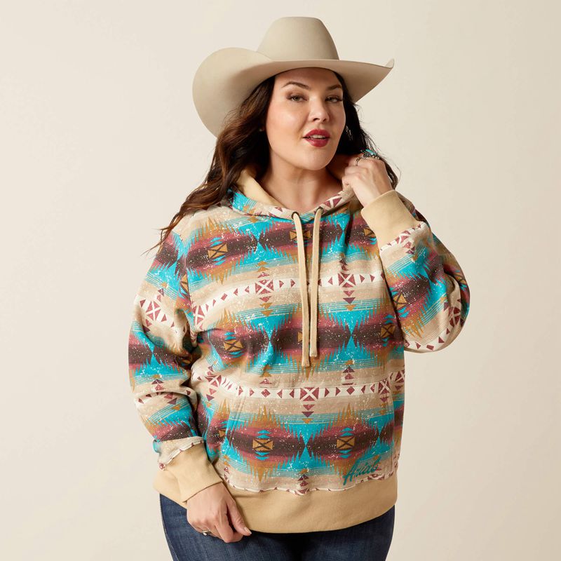 Ariat Lunas Hoodie Serrano Southwest Print Femme | QCL-71392682