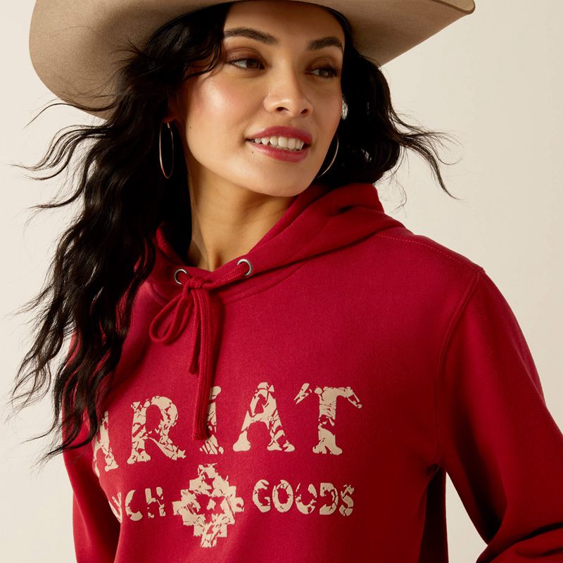 Ariat Ranch Goods Hoodie Rouge Femme | MNV-77292459