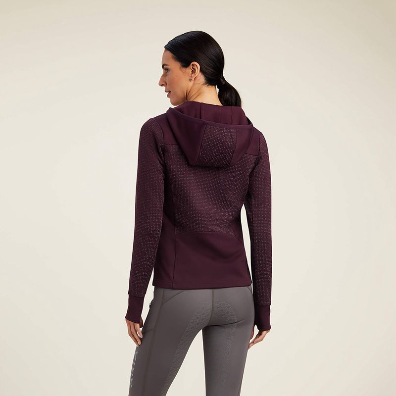 Ariat Lumina Full Zip Hoodie Mulberry Femme | RSN-04418665