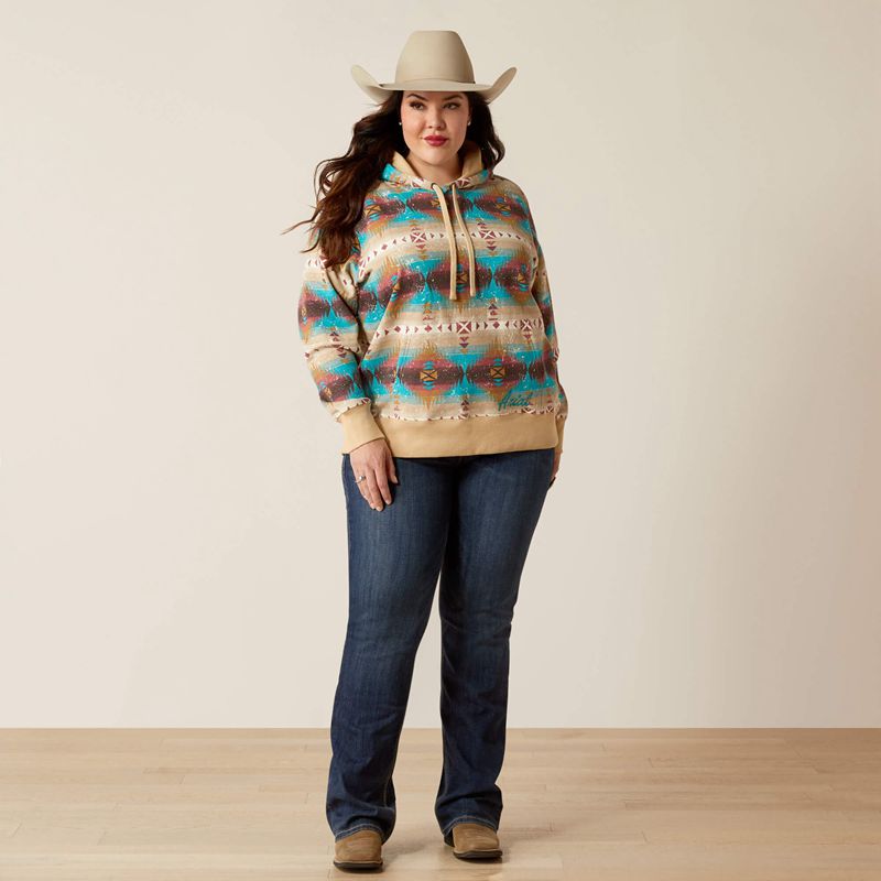 Ariat Lunas Hoodie Serrano Southwest Print Femme | QCL-71392682