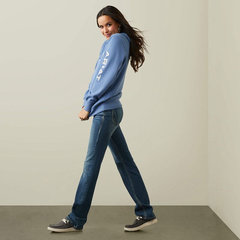 Ariat Logo Hoodie Bleu Femme | FBE-12770878