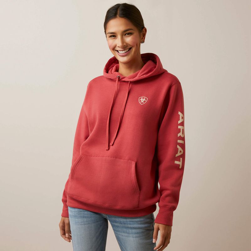 Ariat Logo Hoodie Cardinal Femme | ZTG-60084429