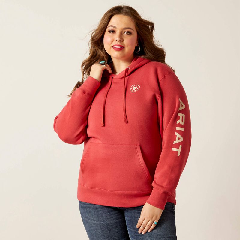 Ariat Logo Hoodie Cardinal Femme | ZTG-60084429