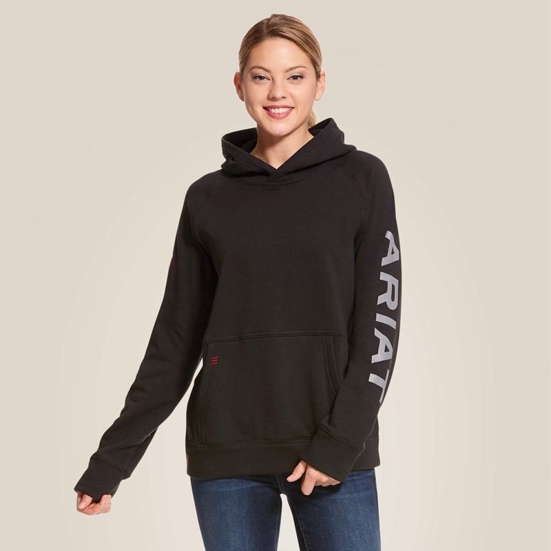 Ariat Fr Primo Fleece Logo Hoodie Noir Femme | WWJ-75972872