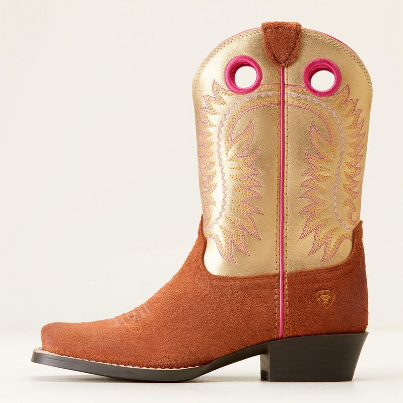 Ariat Bk Derby Monroe Western Boot Terracotta Roughout Enfant | RAS-86826078