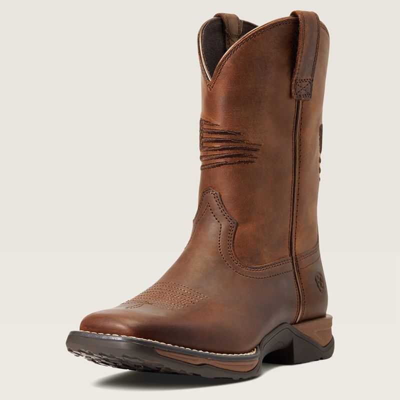 Ariat Bk Anthem Patriot Western Boot Marron Enfant | YXX-01684340