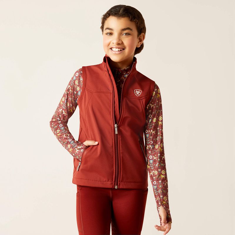 Ariat New Team Softshell Vest Fired Brick Enfant | NRV-76368427