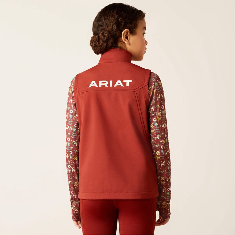 Ariat New Team Softshell Vest Fired Brick Enfant | NRV-76368427