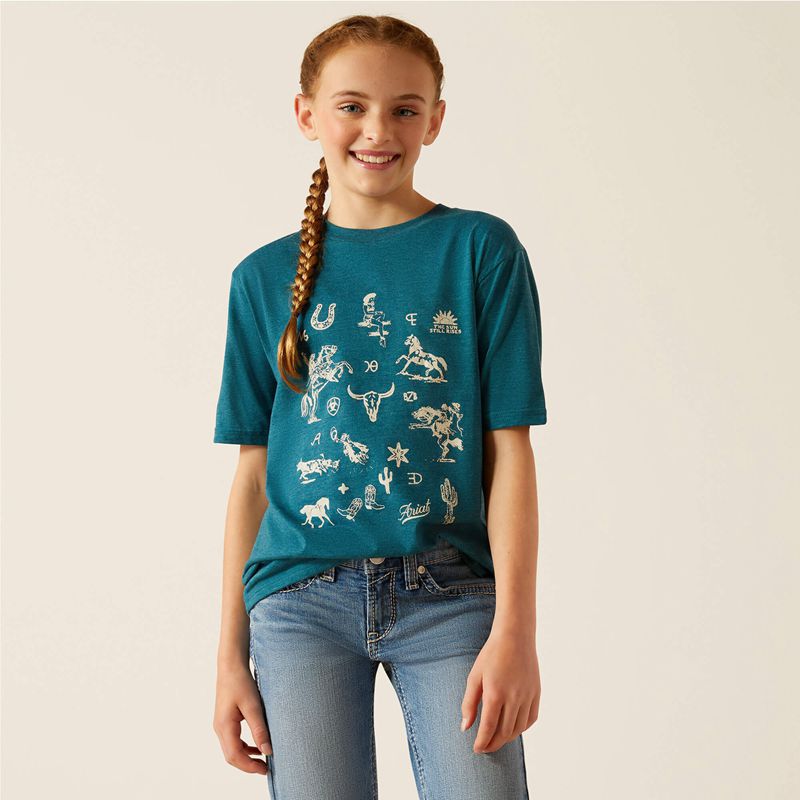 Ariat Sketch Pad T-Shirt Noir Enfant | FCG-76550158