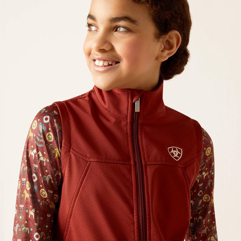 Ariat New Team Softshell Vest Fired Brick Enfant | NRV-76368427