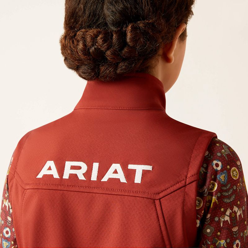 Ariat New Team Softshell Vest Fired Brick Enfant | NRV-76368427