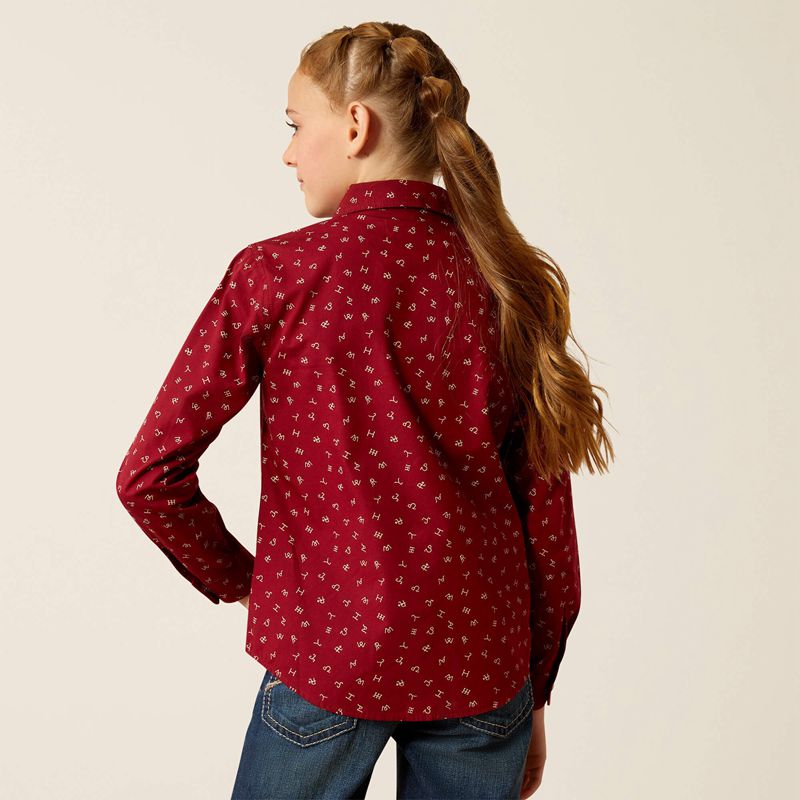 Ariat Red Ranch Shirt Cattle Brand Enfant | WKP-65676358