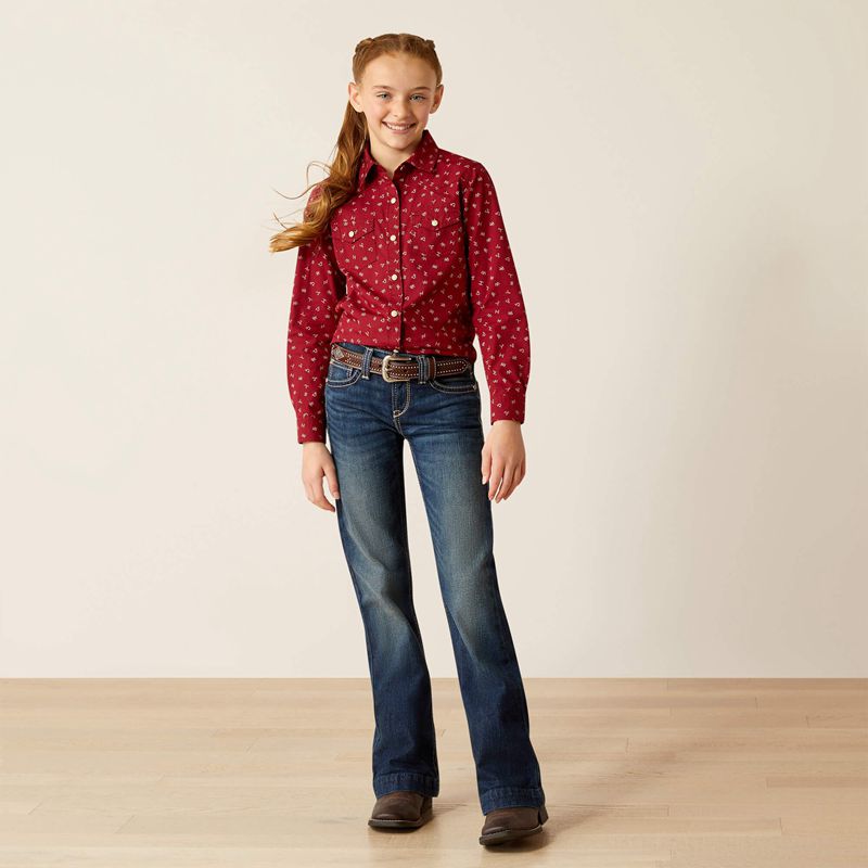 Ariat Red Ranch Shirt Cattle Brand Enfant | WKP-65676358