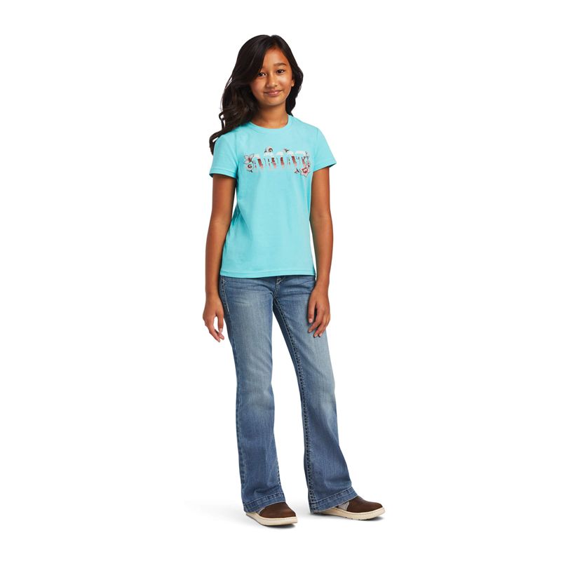 Ariat Real Cactus Tee Amazonite Enfant | WHS-19300156