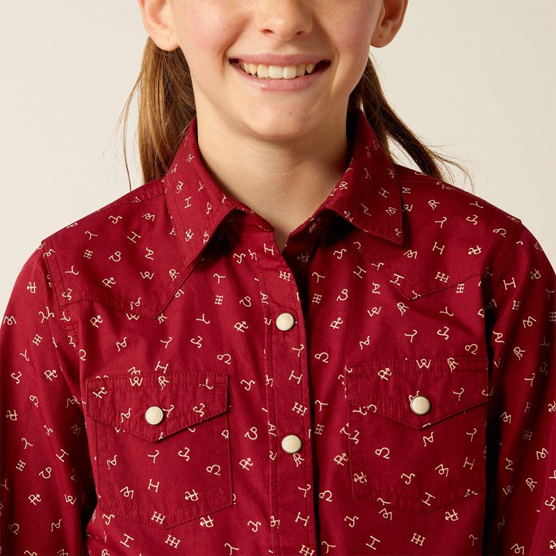 Ariat Red Ranch Shirt Cattle Brand Enfant | WKP-65676358