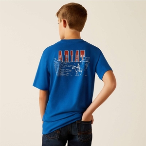 Ariat Horizon Oasis T-Shirt Bleu Royal Bleu Enfant | XBR-22946205