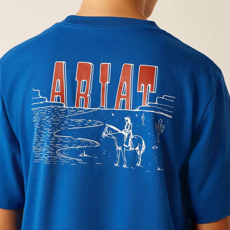 Ariat Horizon Oasis T-Shirt Bleu Royal Bleu Enfant | XBR-22946205