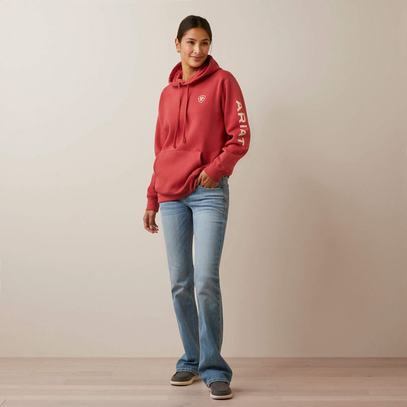 Ariat Logo Hoodie Cardinal Femme | ZTG-60084429