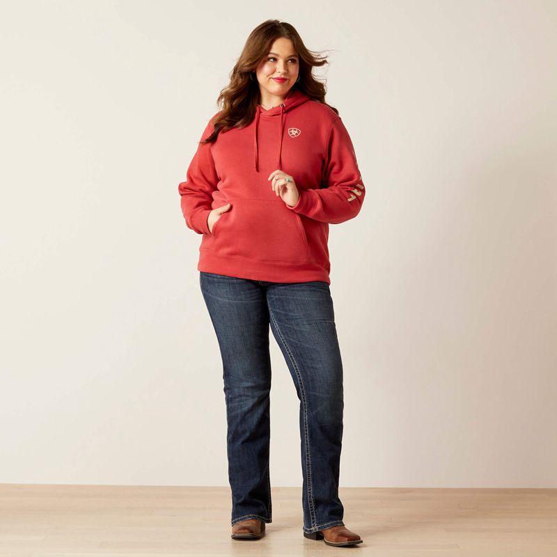 Ariat Logo Hoodie Cardinal Femme | ZTG-60084429