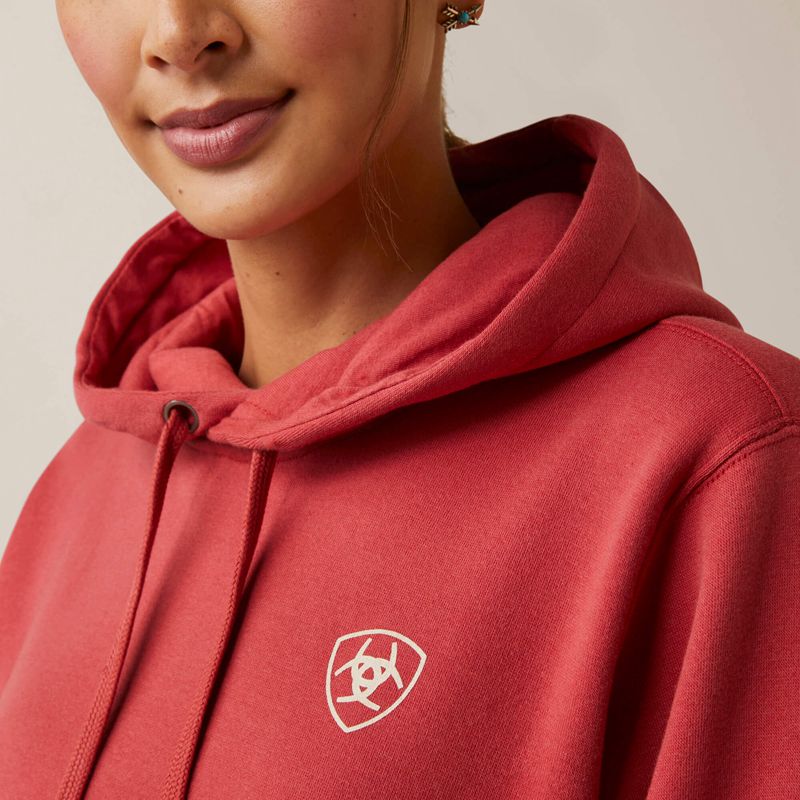 Ariat Logo Hoodie Cardinal Femme | ZTG-60084429