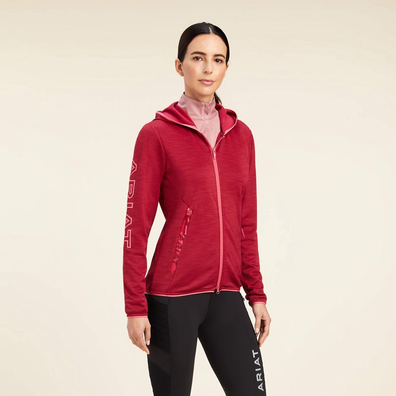 Ariat Byron Full Zip Hoodie Rouge Femme | NDW-69396090