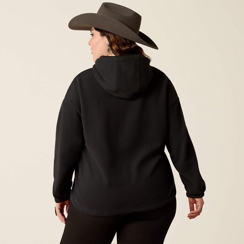 Ariat Essential Hoodie Black/Leopard Femme | YXR-30272388