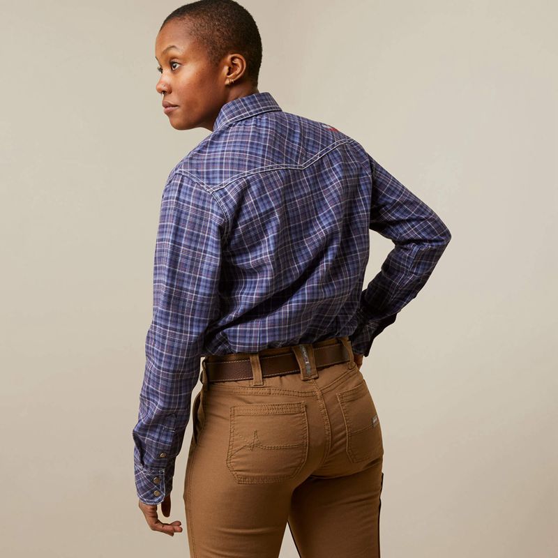 Ariat Fr Tillie Snap Work Shirt Bleu Femme | LSI-00676842