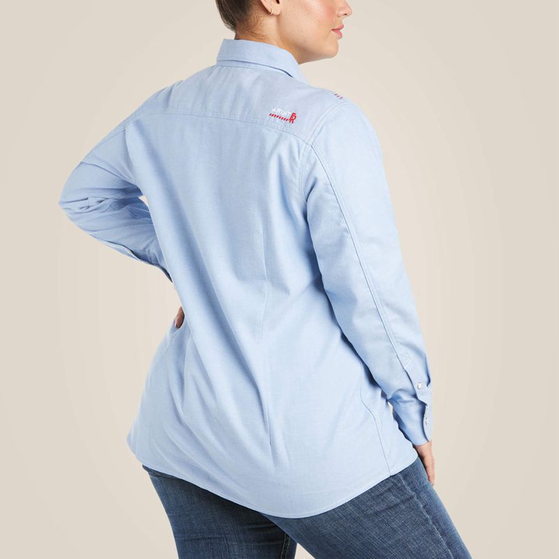 Ariat Fr Solid Durastretch Snap Work Shirt Bleu Femme | MQA-25373720