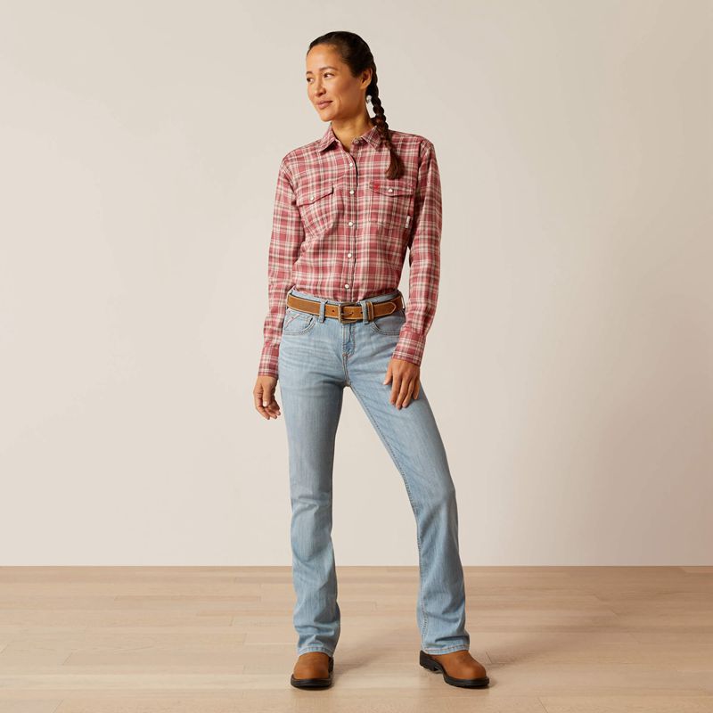 Ariat Fr Ruby Snap Work Shirt Roan Rouge Femme | NFG-16722433