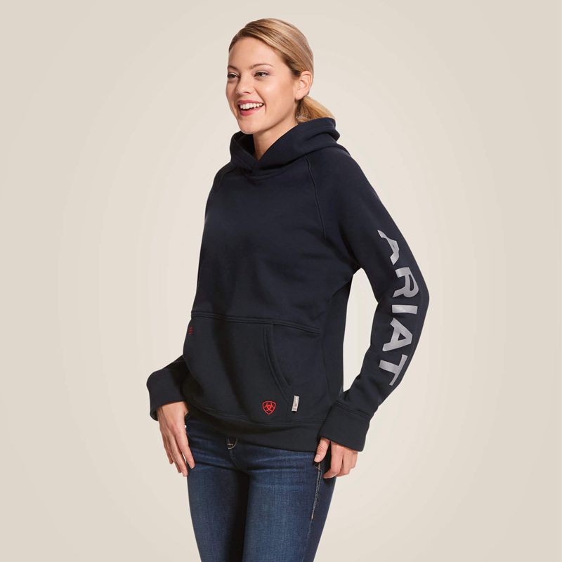 Ariat Fr Primo Fleece Logo Hoodie Bleu Marine Femme | VAL-04971667