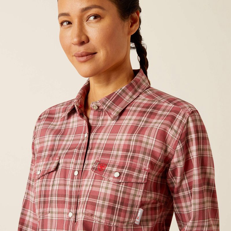 Ariat Fr Ruby Snap Work Shirt Roan Rouge Femme | NFG-16722433