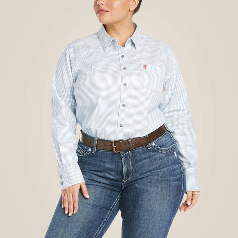 Ariat Fr Hermosa Durastretch Work Shirt Blanche Femme | HGQ-25886717