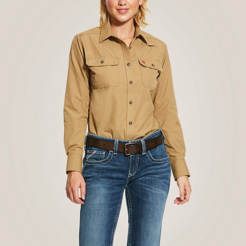 Ariat Fr Featherlight Work Shirt Kaki Femme | RSW-29796238